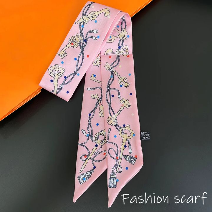 Korean Summer New Luxurious Check Female Decoration Twill Long Ribbon Binding Bag Silk Ribbon Hair Belt Hot Selling Small Scarf