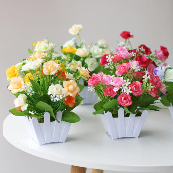 Artificial%20Flowers%20Home%20Decor%20Simulation%20Plant%20Plastic%20Fake%20Flower%20Potted%20Home%20Living%20Room%20Ornaments%20Rose%20Fence%20Flower%20Set%20-%20Image%202