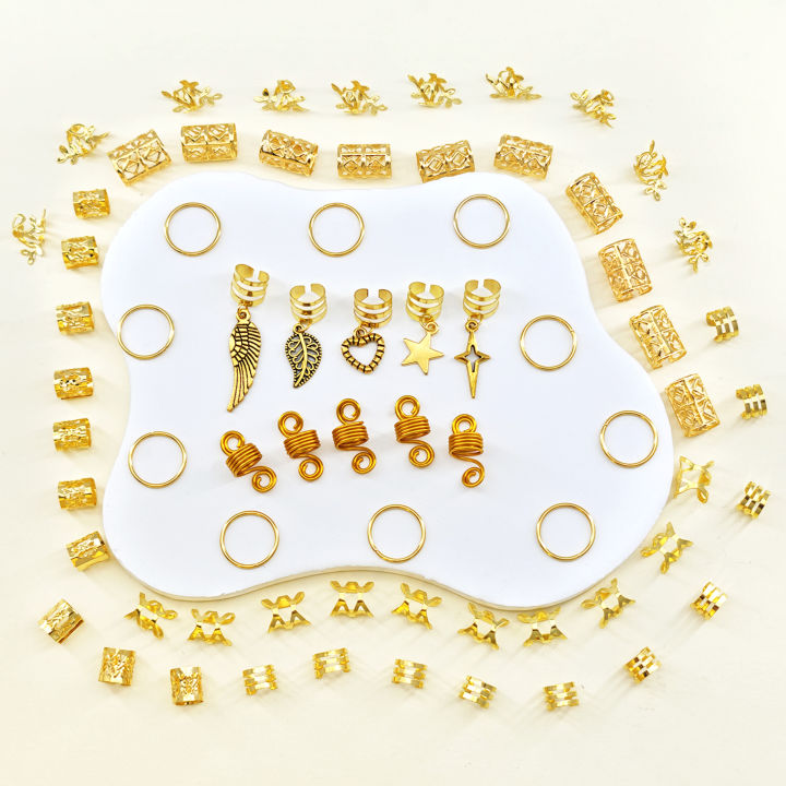 70Pcs%20Alloy%20Mixed%20Style%20Hair%20Ring%20Set%20Of%20Hair%20Accessories%20DIY%20Dreadlock%20Boho%20Style%20For%20Women%20Music%20festival%20party%EF%BC%88Valentine'Day)%20-%20Image%203