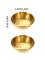 2/4/12pcs Stainless Steel Golden Sauce Dishes Appetizer Seasoning Serving Dishes Sets Tray Spice Plates Kitchen Tableware. 