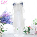 LM Long White Black Water Wave Wig with Bangs Cosplay Silky Wig for Women Daily Party Natural Soft Synthetic Hair Heat Resistant. 