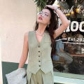 Loose hip hop vest fashion all-match vest Korean fashion dress. 