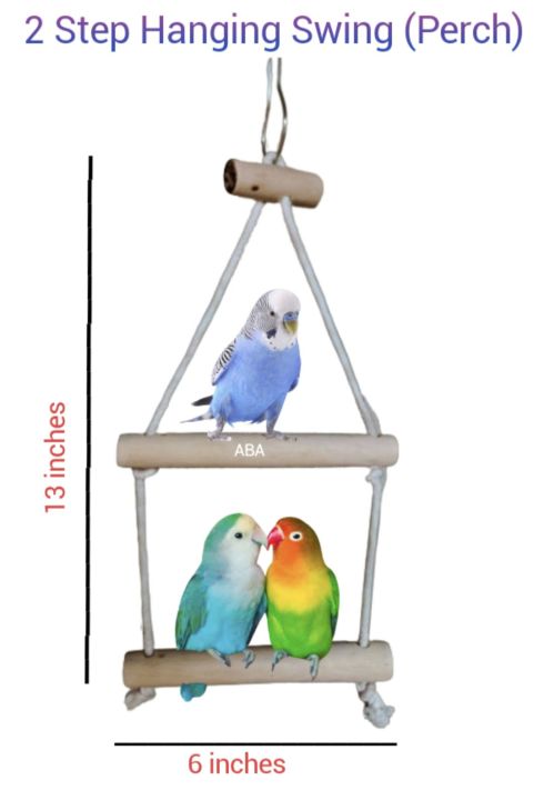 Curated visual reference: Visual Reference: Rope Swing For Birds 2 Step Solid Wood Birds Cage