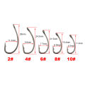 Hirisi 45pcs PTFE Coated High Carbon Stainless Steel Barbed Fish Hook With Eye Carp Fishing Accessories X501.
