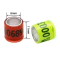 Pigeon Foot Ring 8mm with Numbers Aluminum Plastic Bird Foot Ring Multicolor  Training Tool Ankle rings 10/20/30/50/100pcs. 