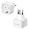 2 Europe to US, Italy, Switzerland, South Africa travel adapter plugs, 2-pin wall socket adapter, travel-friendly power adapter. 