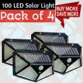 Solar light 100 LED solar lamp motion detector outdoor flood sensor spotlight. 