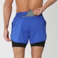 New Men's Running Double-Layer Shorts Quick-Drying Fitness 2-in-1 Shorts Men's Sports Workout Training Bodybuilding Shorts Male.