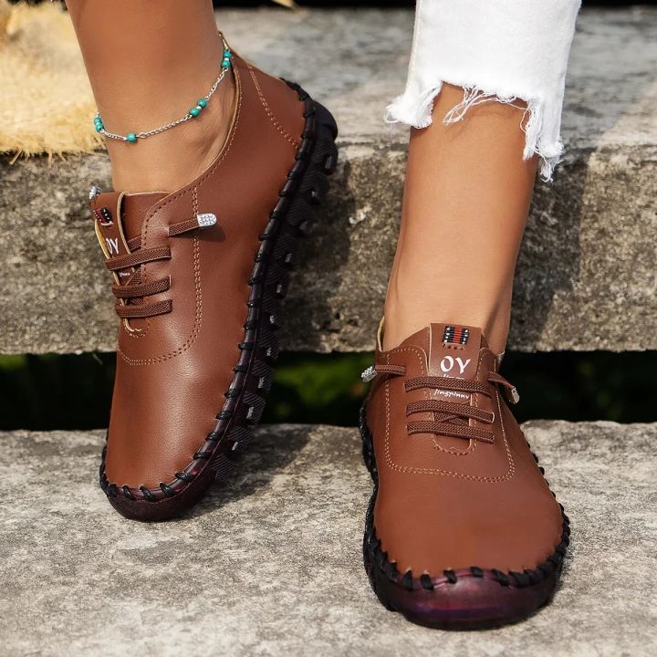 Sneakers%20Women%20Shoes%20Loafers%20Lace%20Up%20Leather%20Flat%20New%20Spring%20Casual%20comfortable%20Mom%20Shoe%20Mujer%20Zapatos%20Chaussure%20Femme%20-%20Image%203