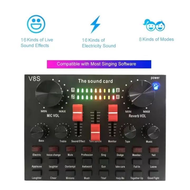 V8S Original Brand New Studio Sound Card for Recording Youtube and Songs Cover