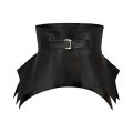 Black Brown Irregular Pu Leather Long Wide Belt Punk Style Women Fashion Autumn Winter Waistband Corset Belt.