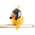 Motorcycle Accessories Cute Duck with Propeller Helmet Broken Wind Rubber Duck Toy Car Bicycle Small Yellow Duck Decor Ornaments. 