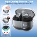 for Samsung Galaxy Buds 3 Pro & Buds 3 Case Cover Soft Silicone Protective Case Accessories with Carabiner for Men Women (Clear).