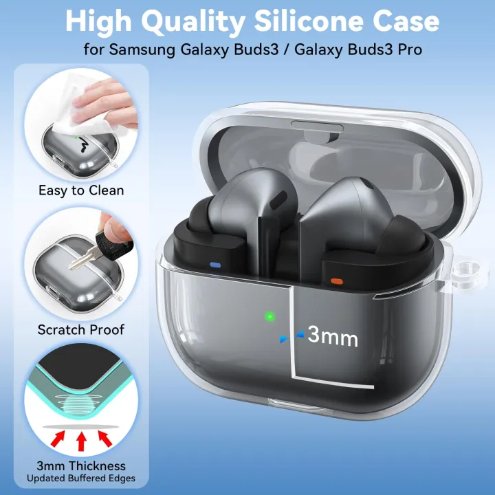 for%20Samsung%20Galaxy%20Buds%203%20Pro%20&%20Buds%203%20Case%20Cover%20Soft%20Silicone%20Protective%20Case%20Accessories%20with%20Carabiner%20for%20Men%20Women%20(Clear)%20-%20Image%205