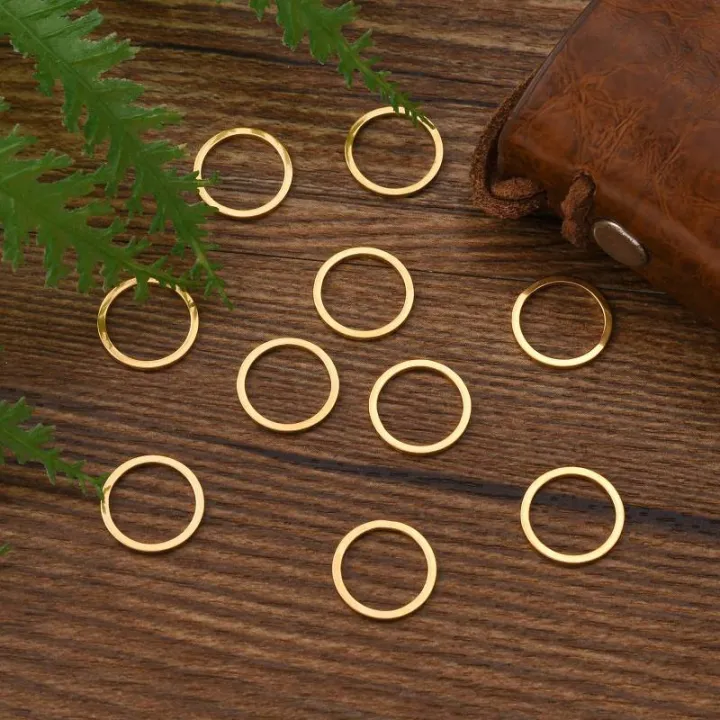 10pc%20304%20Stainless%20Steel%20Linking%20Ring%20Ring%20Golden%2012x0.8~1mm%20-%20Image%202