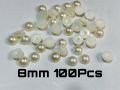 100Pcs and 200Pcs Ivory Half Round Off White Pearls 4mm-10mm Flatback ABS Imitation Glue On Beads Appliques For Nails and Wedding Dresses Decorations DIY accessories an othr. 