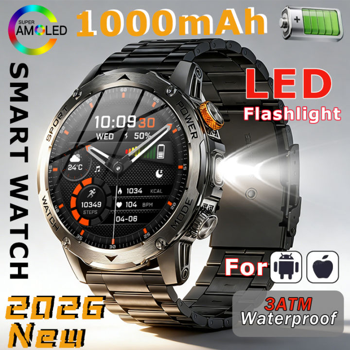 LIGE 1000mAh Super Capacity Battery Adult Men Smart Watch 1.7-inch Large Screen Bluetooth Call IP68 Waterproof Sports SmartWatch