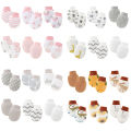 6Pairs/lot Newborn Gloves Protection Face Baby Boy Mittens Soft Cotton Anti-Scratch Gloves Cartoon Printed Girls Infant Supplies. 