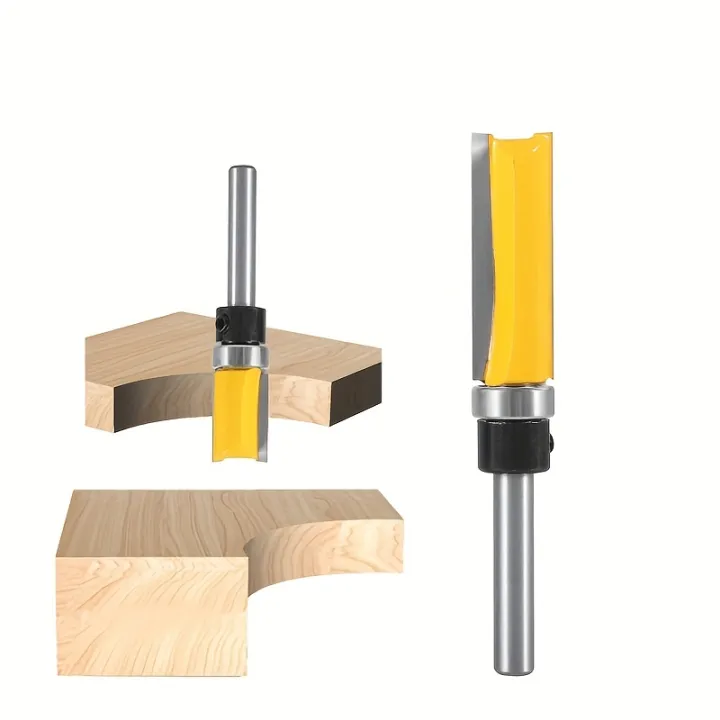 1/3/4PCS%201/4"%20Shank%20Flush%20Trim%20Router%20Bit%20Set%20-%20Double-Edge%20Bearing%20Cutter%20for%20Extended%20Length%20Woodworking%20-%20Image%202
