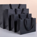1pc Senior Black Kraft Paper Bag Wedding Christmas Party Candy Food Cookies Packing Paper Bags Fashion Clothes s Pack bags.