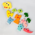 Wooden Puzzles for Kids 3D Montessori Cartoon Animals Cognitive Jigsaw Puzzle Early Learning Tangram Toy for Children . 