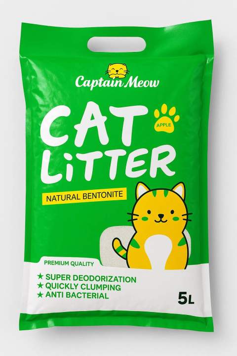 Captain Meow Cat Litter (Natural Bentonite) – 5L | Premium Fragrance Variants