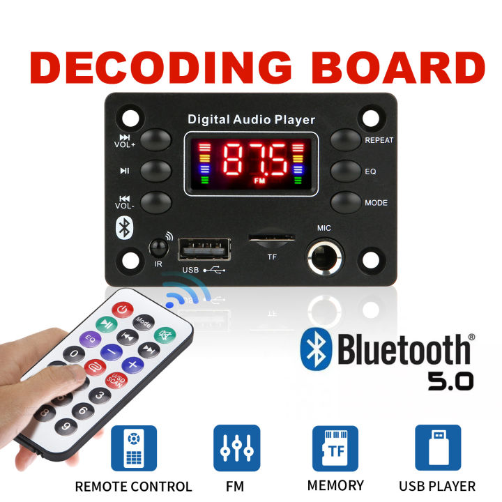 DC%20%2012V%20Bluetooth%205.0%20MP3%20WMA%20WAV%20APE%20Decoder%20Board%20Hands-free%20Car%20Audio%20Microphone%20USB%20TF%20FM%20Radio%20Mp3%20Music%20Player%20Speaker%20-%20Image%204