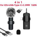 Wireless Lavalier Microphone 4 In 1  for iPhone Android 3.5mm for Radio Live Recording Noise Reduction Mini Microphone 2026 Hot. 