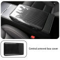 For Tesla Model Y Juniper 2025 Model 3 Highland Carbon Fiber ABS Case Center Console Arm Rest Lid Central Armrest Box Pad Cover.