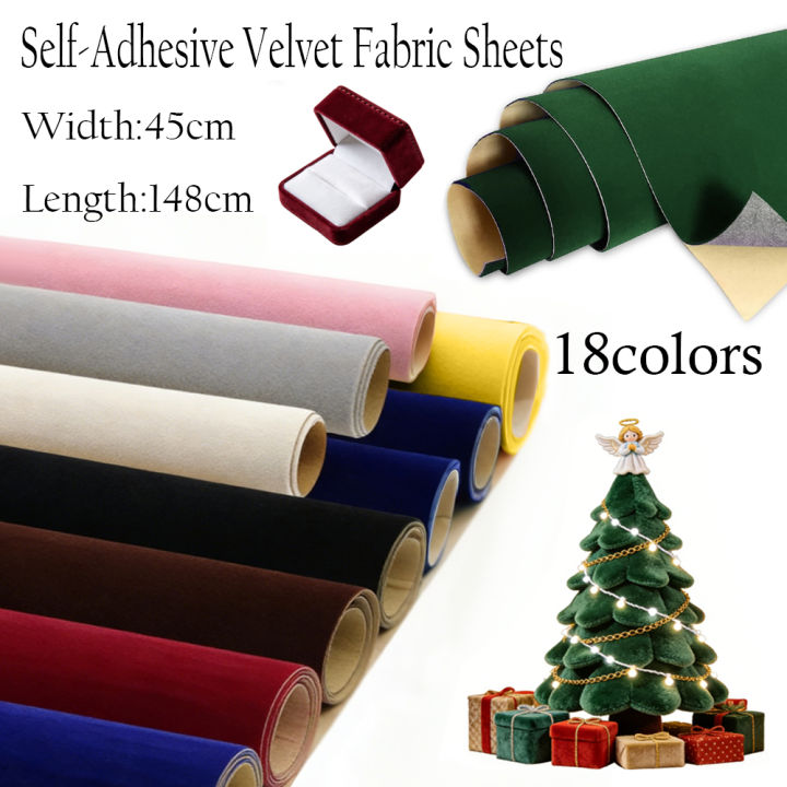 1/2/3 Roll Self-Adhesive Velvet Flock Liner 45x148cm, Multi-Color Contact Paper for Jewelry Box Lining, Drawer & Craft Projects