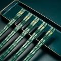 5 Pairs Chopsticks Multi Color Reusable Non Slip Lightweight Chinese Japanese Korean Style Sushi Sticks Dishwasher Safety. 