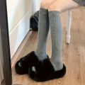 1/3 Pairs Women Solid Color Striped Long Socks Breathable Comfortable in Spring Summer Fashionable Simple Style Casual Socks.