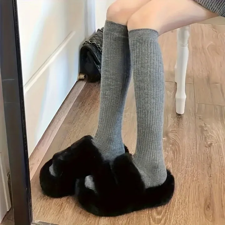 1/3%20Pairs%20Women%20Solid%20Color%20Striped%20Long%20Socks%20Breathable%20Comfortable%20in%20Spring%20Summer%20Fashionable%20Simple%20Style%20Casual%20Socks%20-%20Image%205