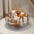 1/2 Layers Rotating Perfume Organizer For Dresser Light Luxury Skincare Cosmetic Organizer PET Bathroom Storage Tray. 