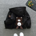 Cartoon Bear Kids Jacket Autumn Casual Boy Windbreaker Coat Hooded Zipper Boys Outerwear 1 2 3 4 5 6 Years Kids Clothes.