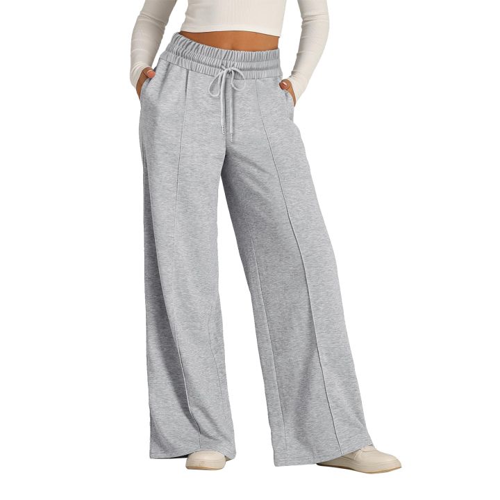 Women%20Long%20Pants%202026%20Spring%20Summer%20Straight%20Long%20Elastic%20Waist%20Wide%20Leg%20Women%20long%20trousers%20Casual%20Soft%20Knitted%20Yoga%20Pants%20-%20Image%203