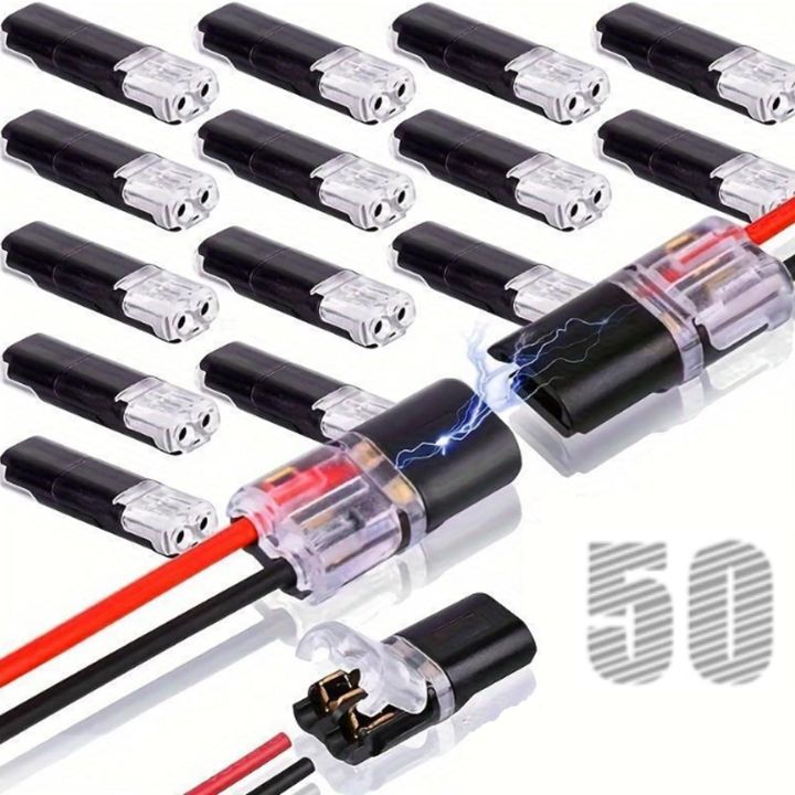 10/25/50PCS Double-Wire Plug-in Connector Pluggable 2 Pin 2 Way Led ...