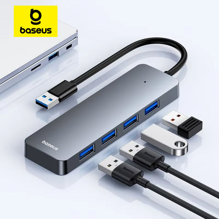 Baseus Usb Hub 4 Port ABS Hub Usb 3 0 for Laptop Multi Splitter Adapter For Macbook PC Computer Accessories