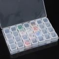 28 Grid Nail Diamond Box Plastic Empty Box Mini Detachable Decoration Pearl Small Rivet Semi Transparent Storage Box. 