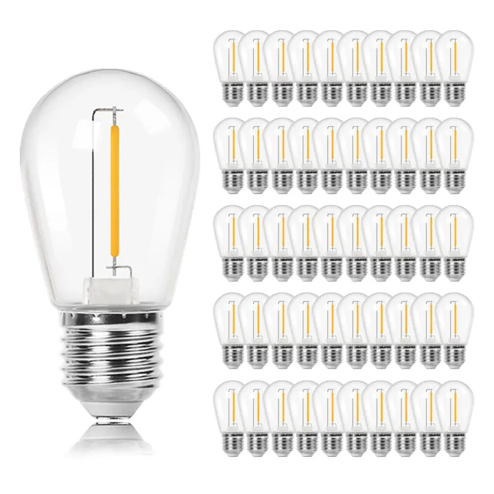Led String Light Bulb Types S14 1W LED String Light Bulbs Equal to 11W E27 Base Vintage Edison ...