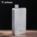 Tiartisan 400ML Titanium Hip Flask Whiskey Wine Pot Outdoor Camping Ultralight Leakproof Wine Bottle With Funnel.