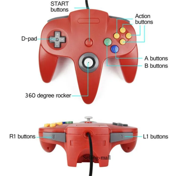 N64%20Controller%20Classic%20USB%20Wired%20Remote%20Gamepad%20Gaming%20Joystick%20Accessories%20Classic%2064%20Console%20Retro%20Games%20For%20Mac%20Computer%20PC%20-%20Image%203