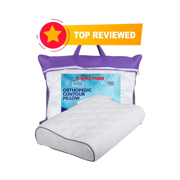 APEX FOAM Orthopedic Contour Pillow 20"X13.5" - Imported Fabric