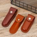High Quality Leather Sheath Holder Knife Sheath Holster Camp Outdoor Carry Belt Loop Case Fold Knife Tool Flashlight Case. 