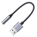 USB to 3.5mm Jack Audio Adapter,USB to Audio Jack Adapter Headset USB A to 3.5mm TRRS 4-Pole Female External Stereo Sound Card. 