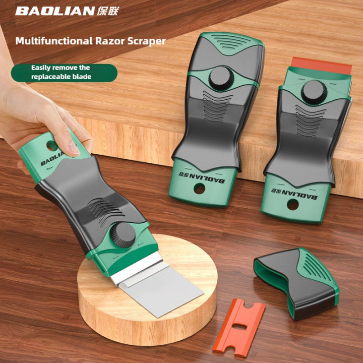 BAOLIAN Plastic & Metal Razor Blade Scraper, Window Glass Cleaner ...