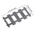 10pcs/50pcs City Straight/Curved Rails Trains Tracks Assembled Building Blocks Parts Railways DIY 53400/53401 Toys MOC Bricks. 
