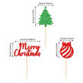 YOMDID 24Pcs Christmas Cake Decorations Holiday Cupcake Toppers for Christmas Cake Toppers Glitter Christmas Decorations. 