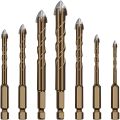 Masonry Concrete Drill Bits For Glass Ceramic Tile Brick Plastic Wood Mason Hard Alloy Wall Hole Opener Hex Shank 3mm To 12mm. 