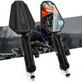 Universal Motorcycle Mirrors Angle Adjustable Folding Handlebar Side Mirror Compatible with Adventure Dirt Street Bike. 